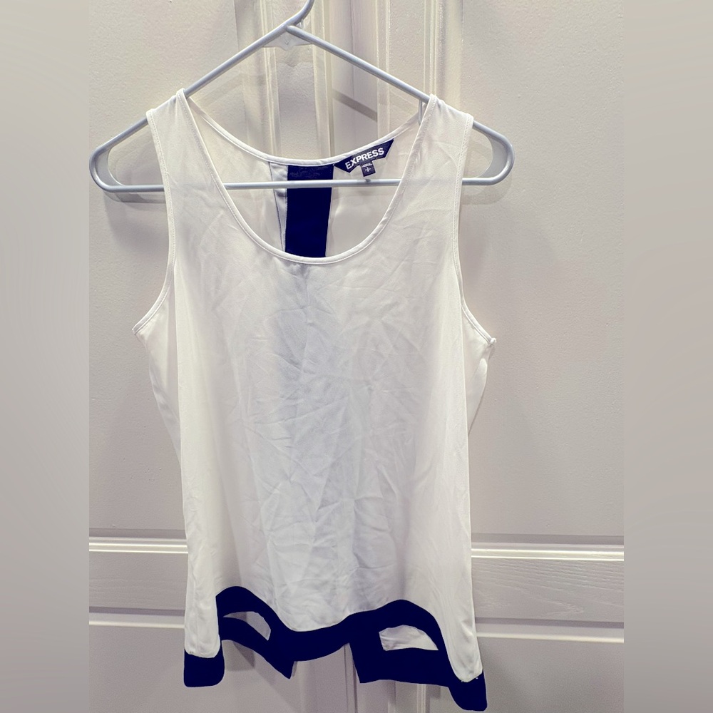 Express Open Back Tank Top Black White Small